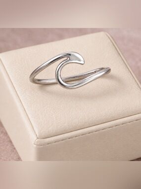 Sterling silver wave ring